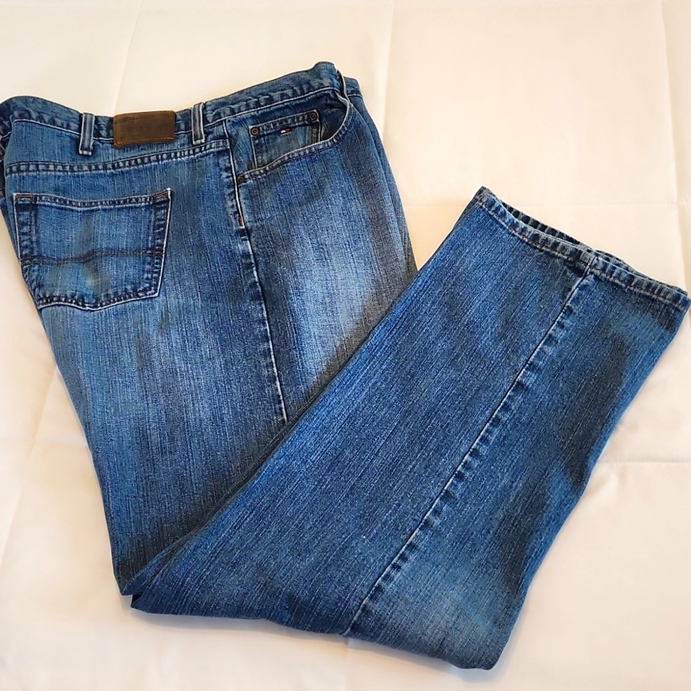 Tommy Hilfiger Mens Big & Tall Blue Denim Jeans 45×32